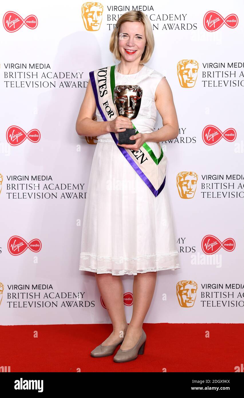 Lucy Worsley dans la salle de presse lors des prix BAFTA TV de Virgin Media, qui ont eu lieu au Royal Festival Hall de Londres. Le crédit photo devrait se lire comme suit : Doug Peters/EMPICS Banque D'Images