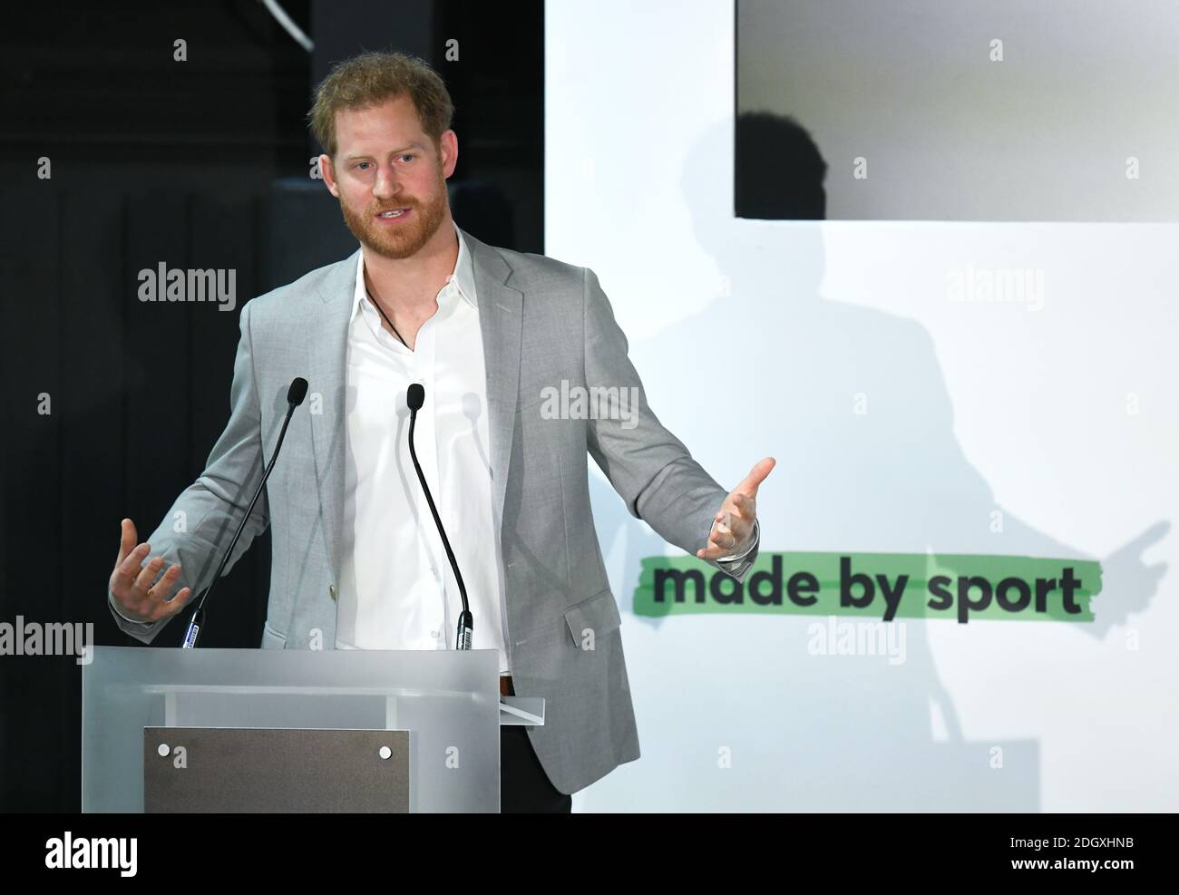 Le duc de Sussex assiste au lancement de Made by Sport, une nouvelle campagne réunissant une coalition d'organismes de bienfaisance soutenant les jeunes défavorisés par le sport, au Black Prince Trust à Lambeth, Londres. Crédit photo devrait lire: Doug Peters/EMPICS Banque D'Images