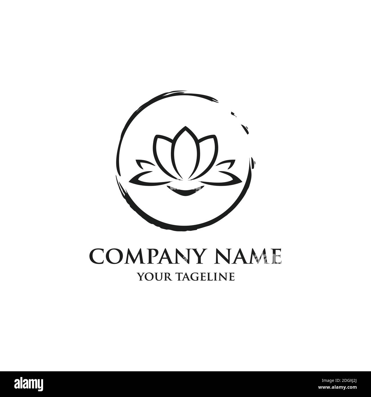 symbolisis icône de yoga avec fleur de lotus Illustration de Vecteur