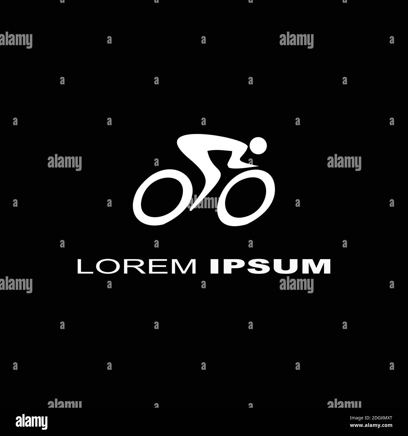 Illustration du logo du vecteur de course cycliste, modèle d'emblème inspiration Illustration de Vecteur