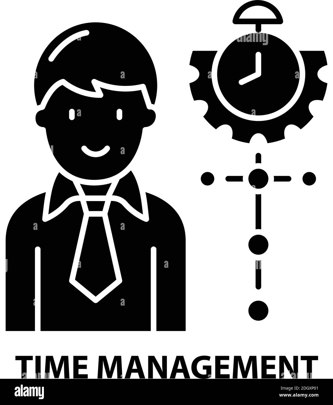 icône de symbole de gestion du temps, signe vectoriel noir avec traits modifiables, illustration de concept Illustration de Vecteur