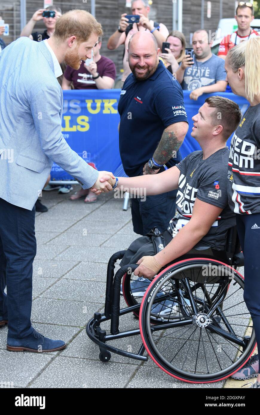 Le duc de Sussex arrive à l'Invictus UK Trials Sheffield 2019, Institut anglais des sports, Sheffield. Crédit photo devrait se lire: Doug Peters/EMPICS Banque D'Images