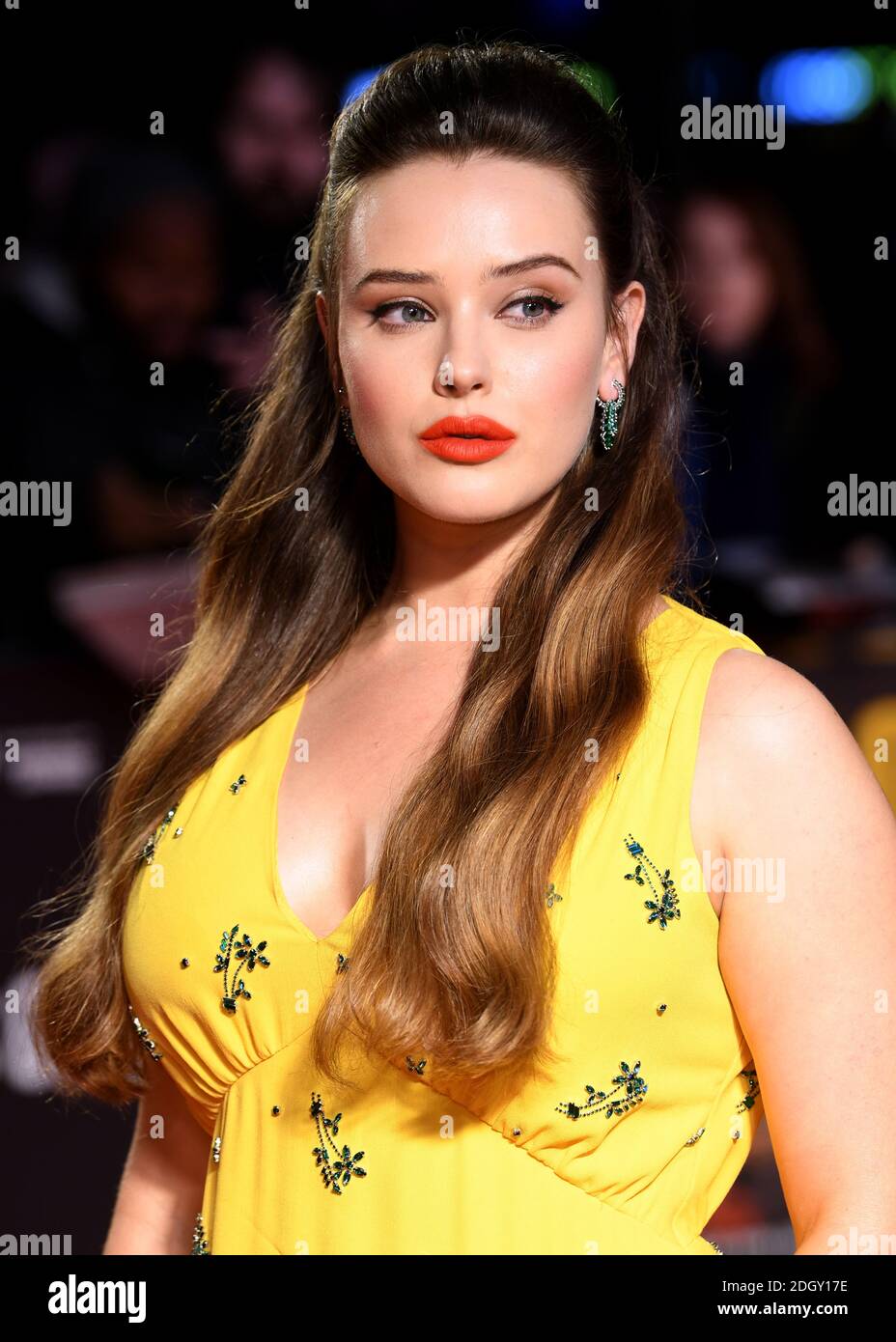 Katherine Langford participe à la première européenne de Knives Out dans le cadre du BFI London film Festival 2019 qui s'est tenu à l'Odeon Luxe, Leicester Square à Londres. Crédit photo devrait se lire: Doug Peters/EMPICS Banque D'Images