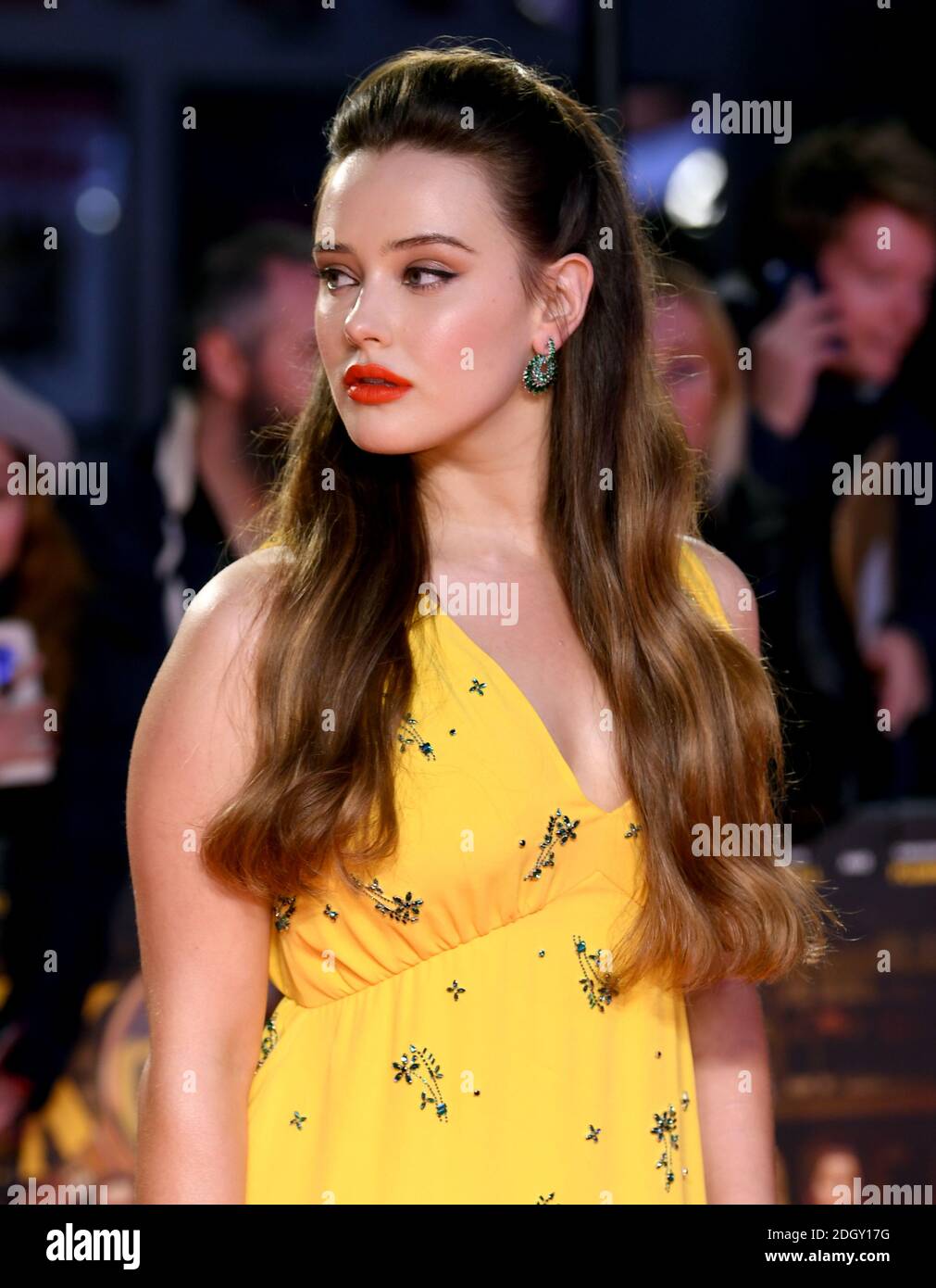 Katherine Langford participe à la première européenne de Knives Out dans le cadre du BFI London film Festival 2019 qui s'est tenu à l'Odeon Luxe, Leicester Square à Londres. Crédit photo devrait se lire: Doug Peters/EMPICS Banque D'Images