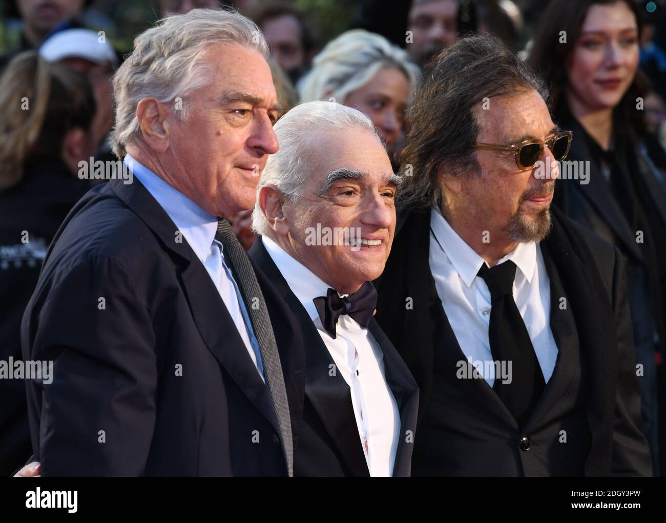 Al Pacino, Martin Scorsese et Robert de Niro participant au Gala de clôture et à la première internationale de l'Irishman, dans le cadre du BFI London film Festival 2019, Londres. Le crédit photo devrait se lire comme suit : Doug Peters/EMPICS Banque D'Images