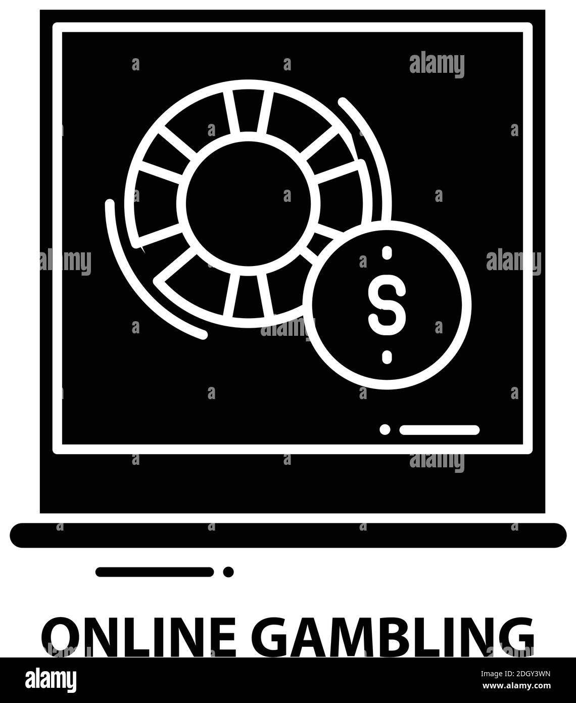 icône de jeu en ligne, signe vectoriel noir avec traits modifiables, illustration de concept Illustration de Vecteur