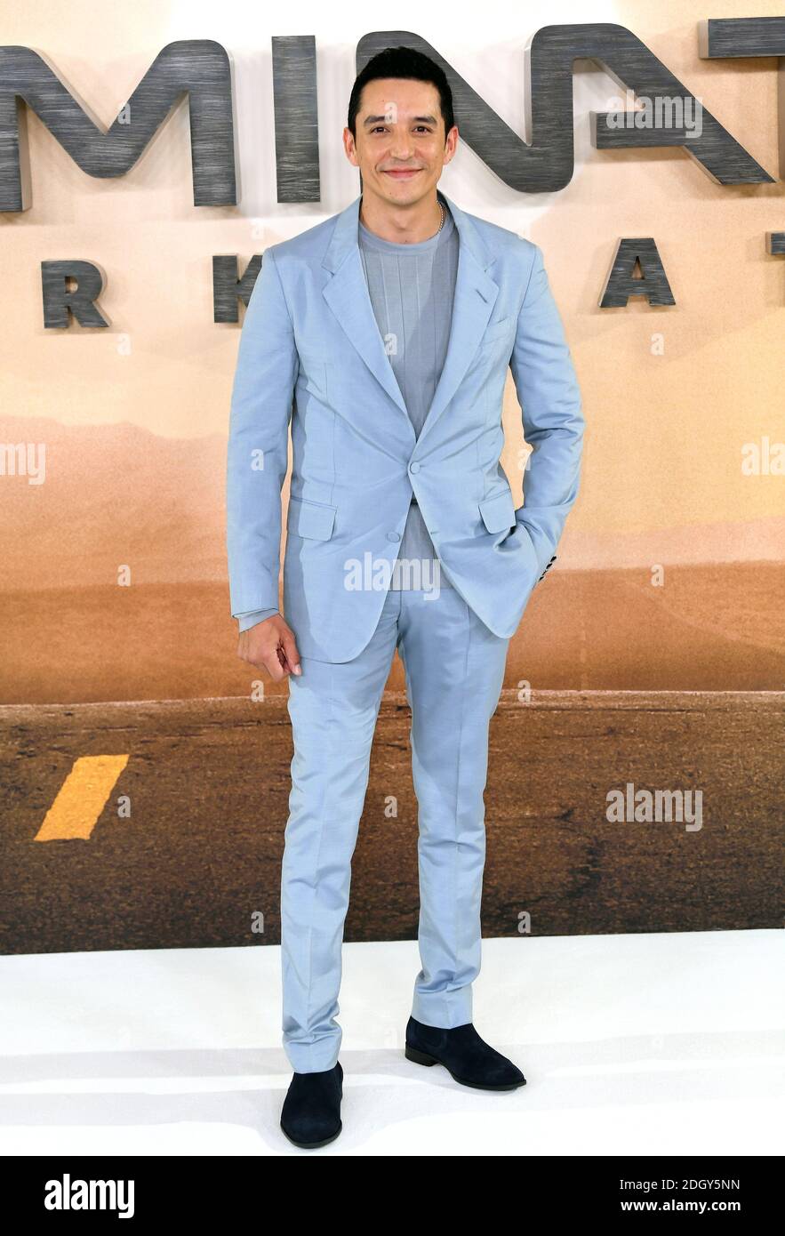 Gabriel Luna assiste au Terminator : un photocall au destin sombre à l'hôtel Mandarin Oriental, Londres. Banque D'Images