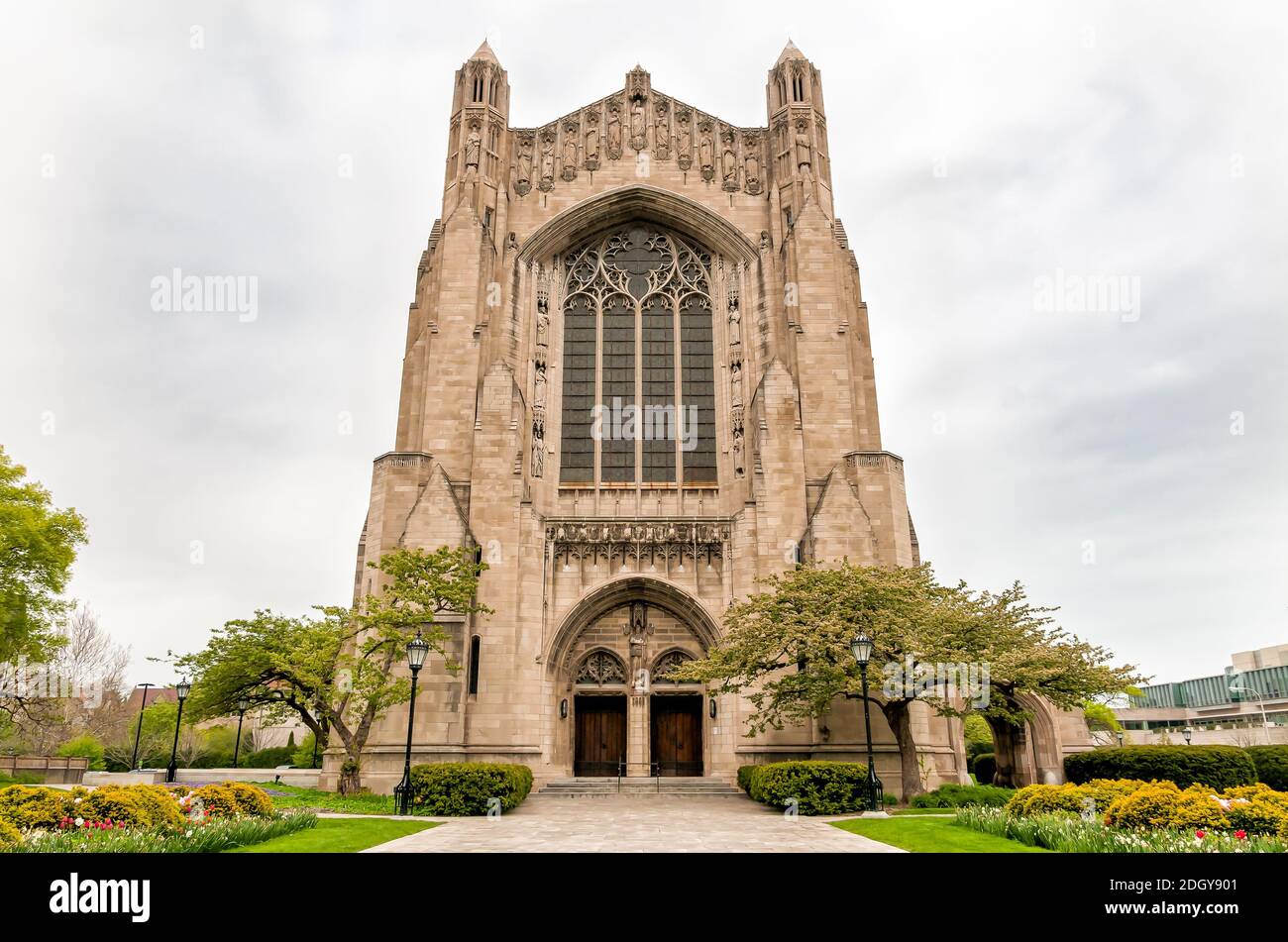 Rockefeller Memorial Chapel sur le campus de l'université de Chicago, Illinois, États-Unis Banque D'Images