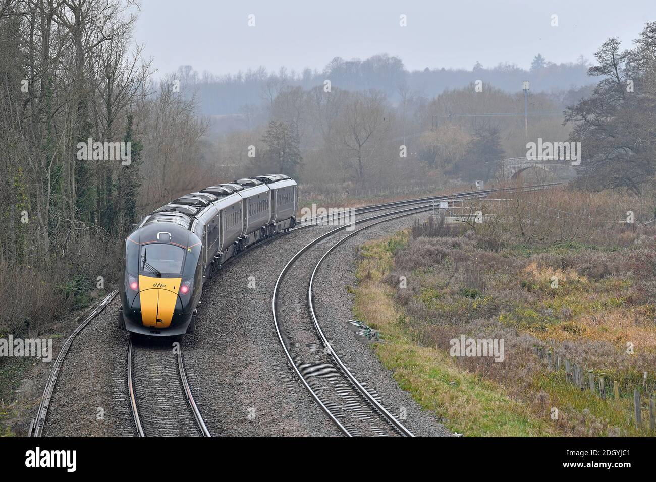 GV du village de Kintbury, près de Hungerford, Berkshire - ligne de train, mercredi 2 décembre 2020. Banque D'Images