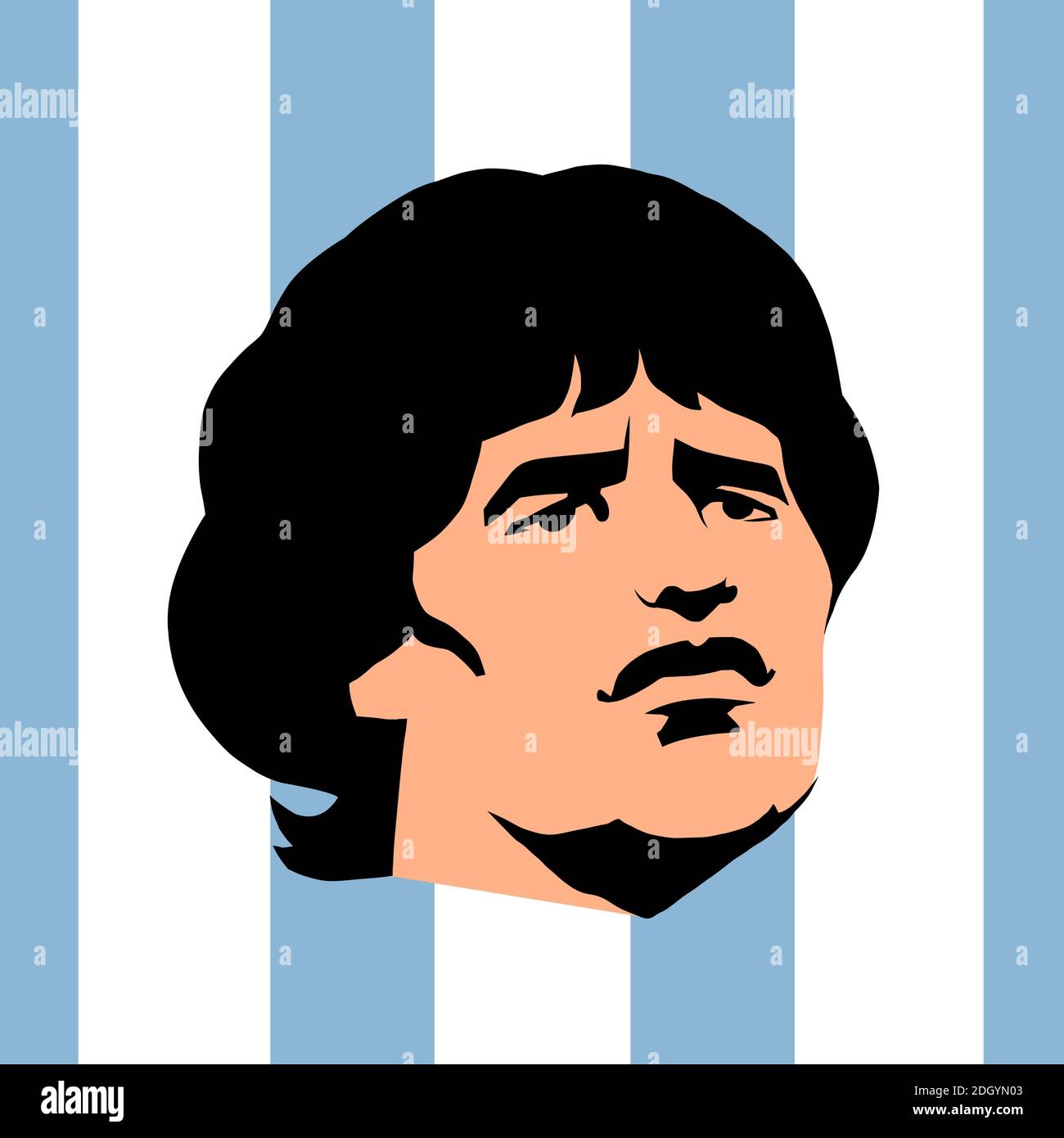 Footballeur Diego Armando Maradona Illustration de Vecteur