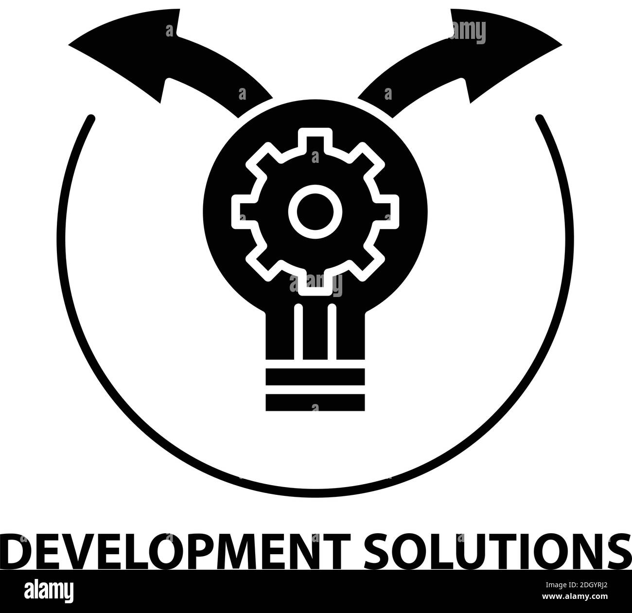 icône des solutions de développement, signe vectoriel noir avec traits modifiables, illustration du concept Illustration de Vecteur