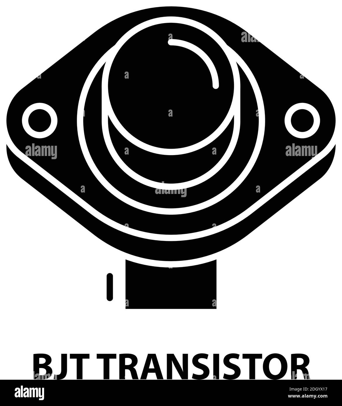 icône de transistor bjt, signe vectoriel noir avec traits modifiables, illustration de concept Illustration de Vecteur