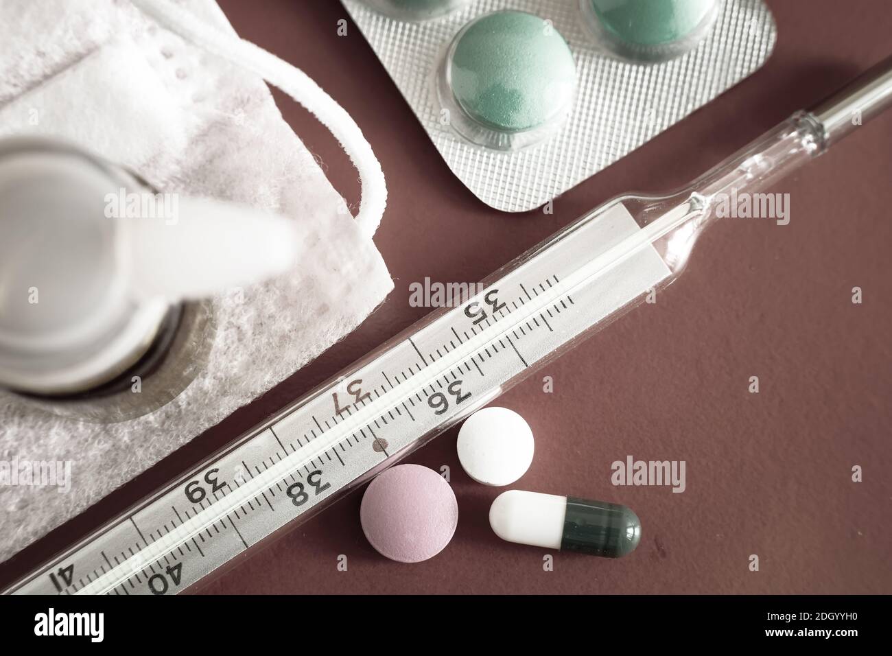 Articles pour le traitement de la grippe, les maladies respiratoires Banque D'Images