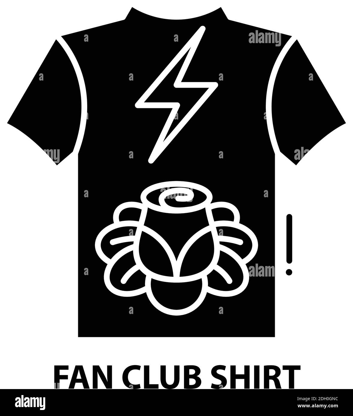 icône de maillot fan club, signe vectoriel noir avec traits modifiables, illustration de concept Illustration de Vecteur