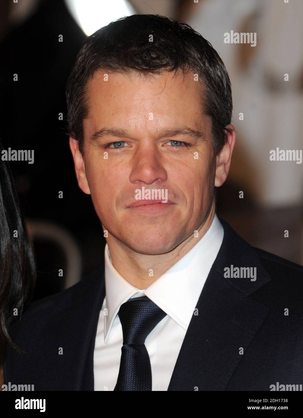 Matt Damon arrive à la première britannique d'Invictus, Odeon Cinema, Leicester Square, Londres. Banque D'Images