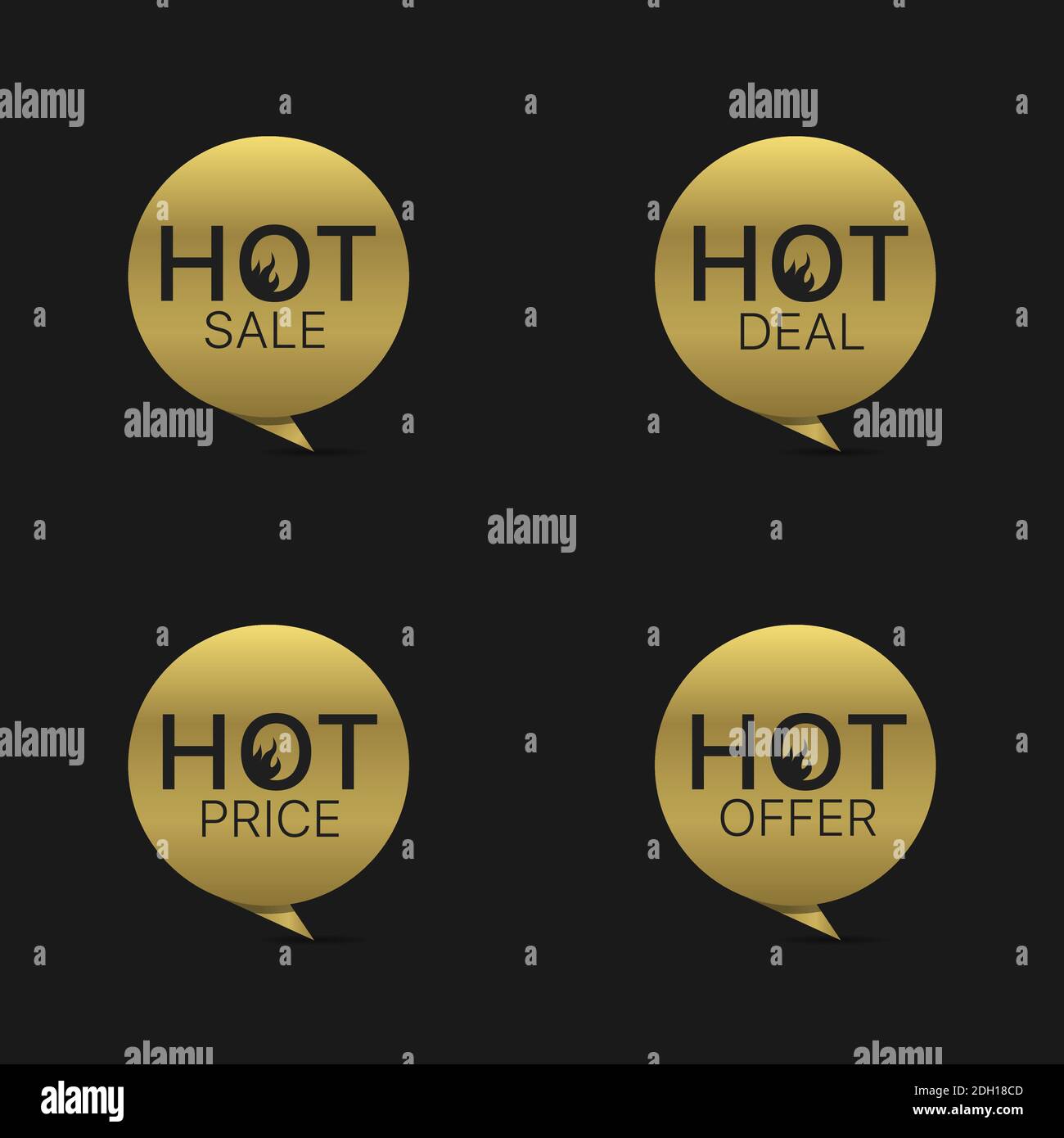 Jeu d'icônes de vente à chaud Illustration de Vecteur