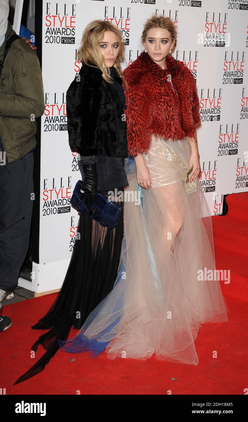 Mary Kate et Ashley Olsen à l'occasion des Elle style Awards 2010 aux Grand Connaught Rooms à Covent Garden, Londres. Banque D'Images