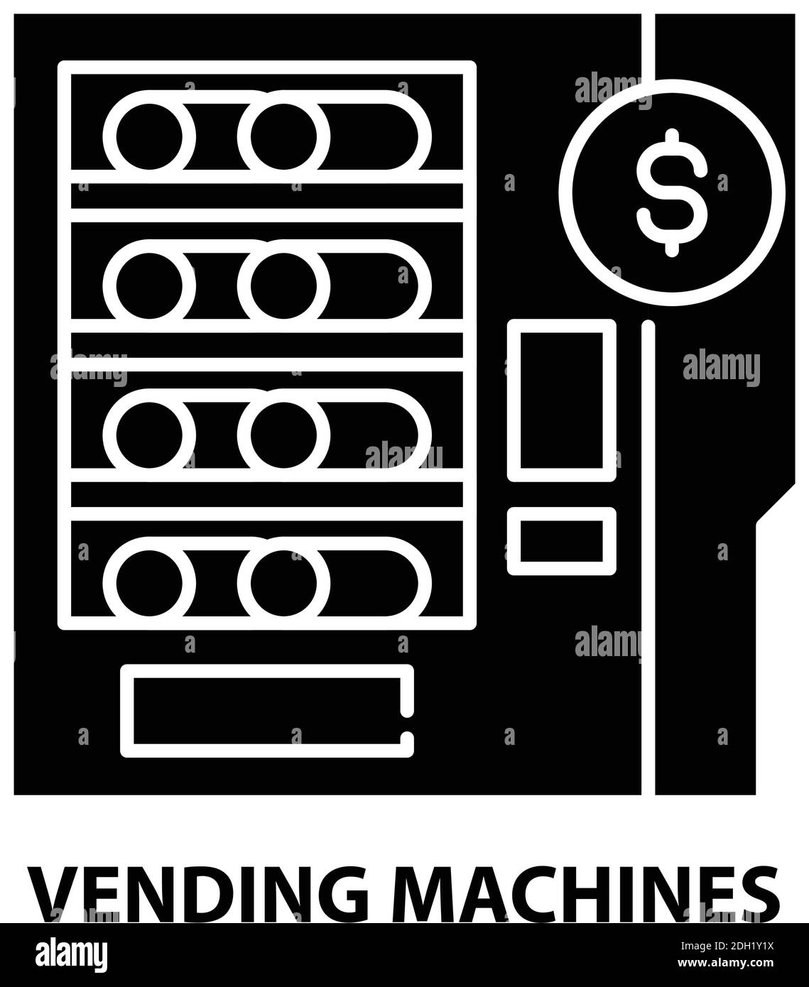 icône distributeurs automatiques, signe vectoriel noir avec traits modifiables, illustration du concept Illustration de Vecteur