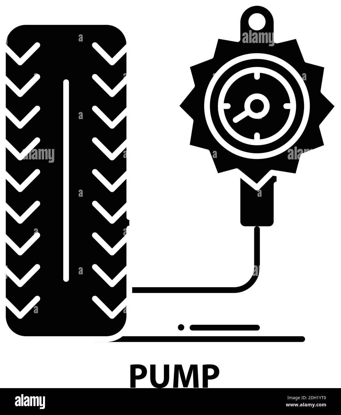 icône de pompe, signe vectoriel noir avec traits modifiables, illustration du concept Illustration de Vecteur