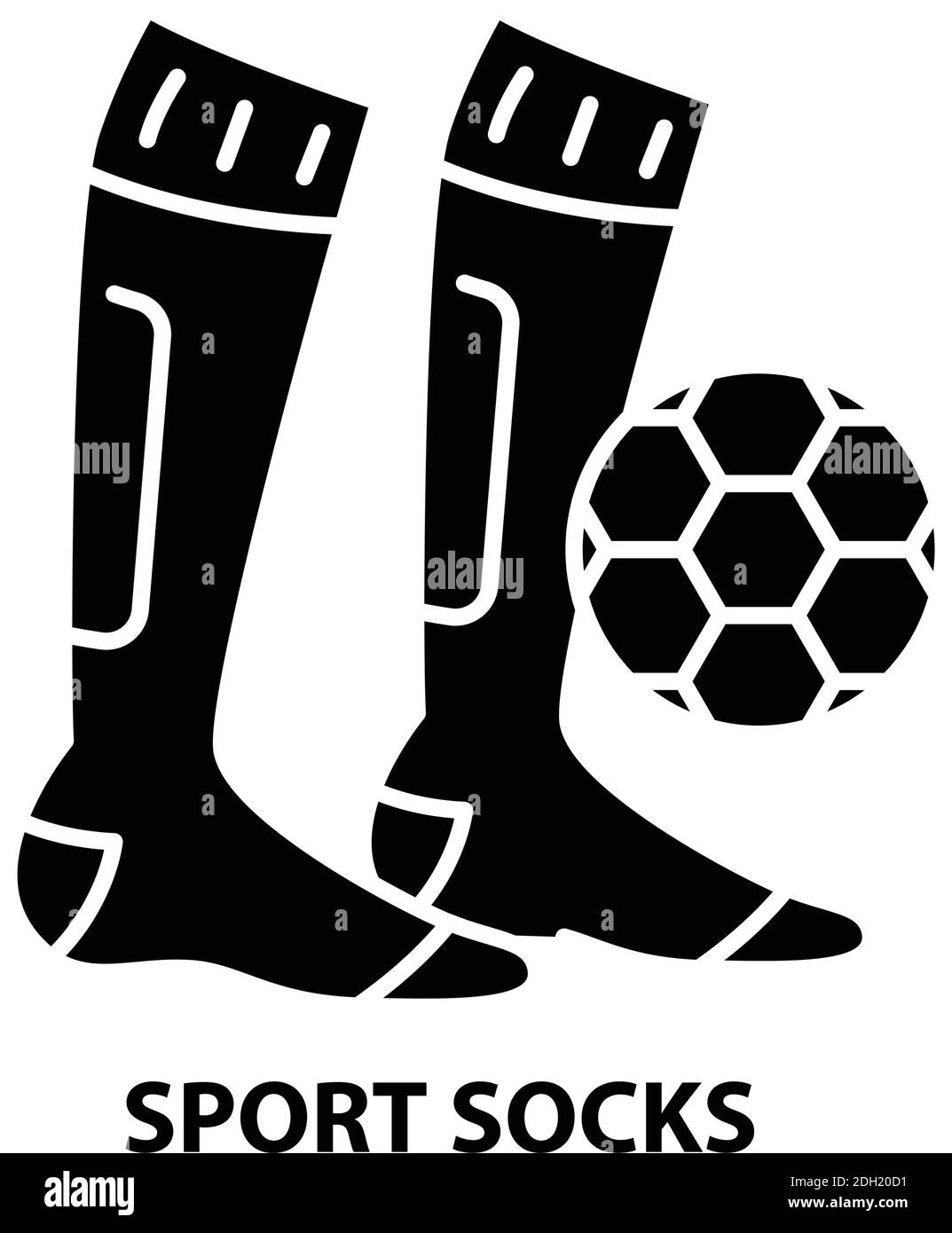 icône chaussettes de sport, signe vectoriel noir avec traits modifiables, illustration de concept Illustration de Vecteur