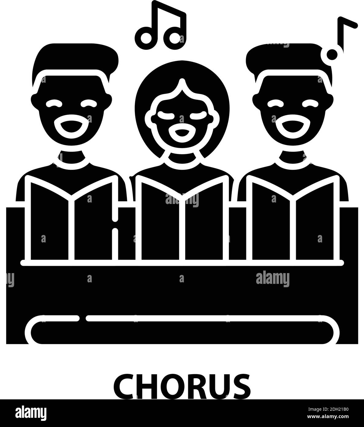 icône chorus, signe vectoriel noir avec traits modifiables, illustration de concept Illustration de Vecteur