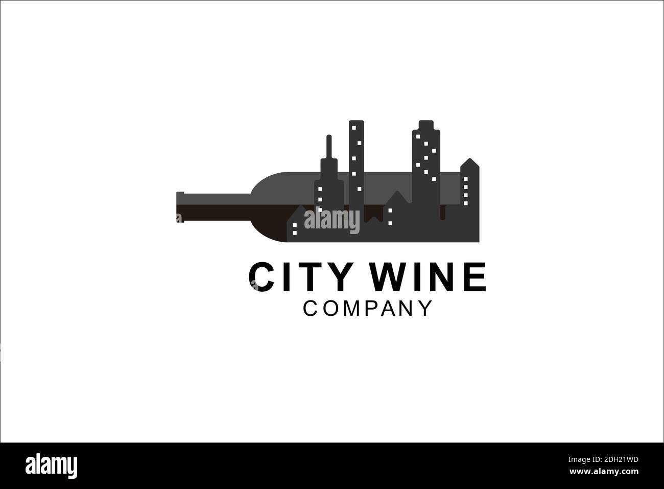 modèle de logo wine city. illustration de symbole. Illustration de Vecteur