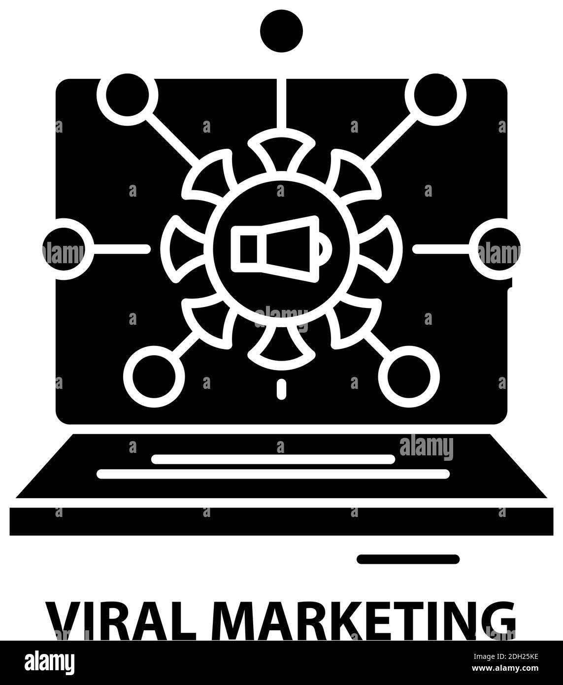 icône de symbole de marketing viral, signe vectoriel noir avec traits modifiables, illustration de concept Illustration de Vecteur