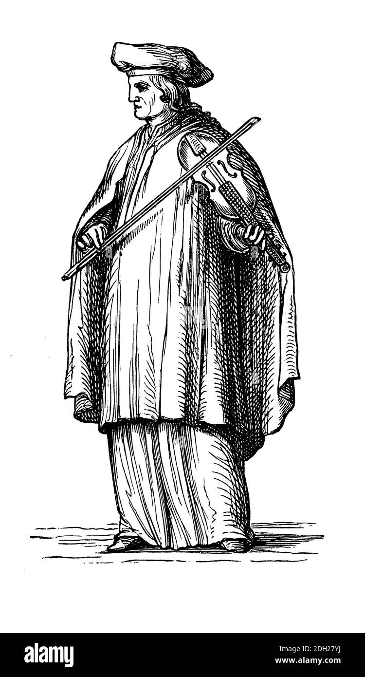 Joueur de rembek médiéval, depuis le portail de l'église Saint Julien des menetriers, Paris Banque D'Images Joueur de rembek médiéval, depuis le portail de l'église Saint Julien des menetriers, Paris Banque D'Images