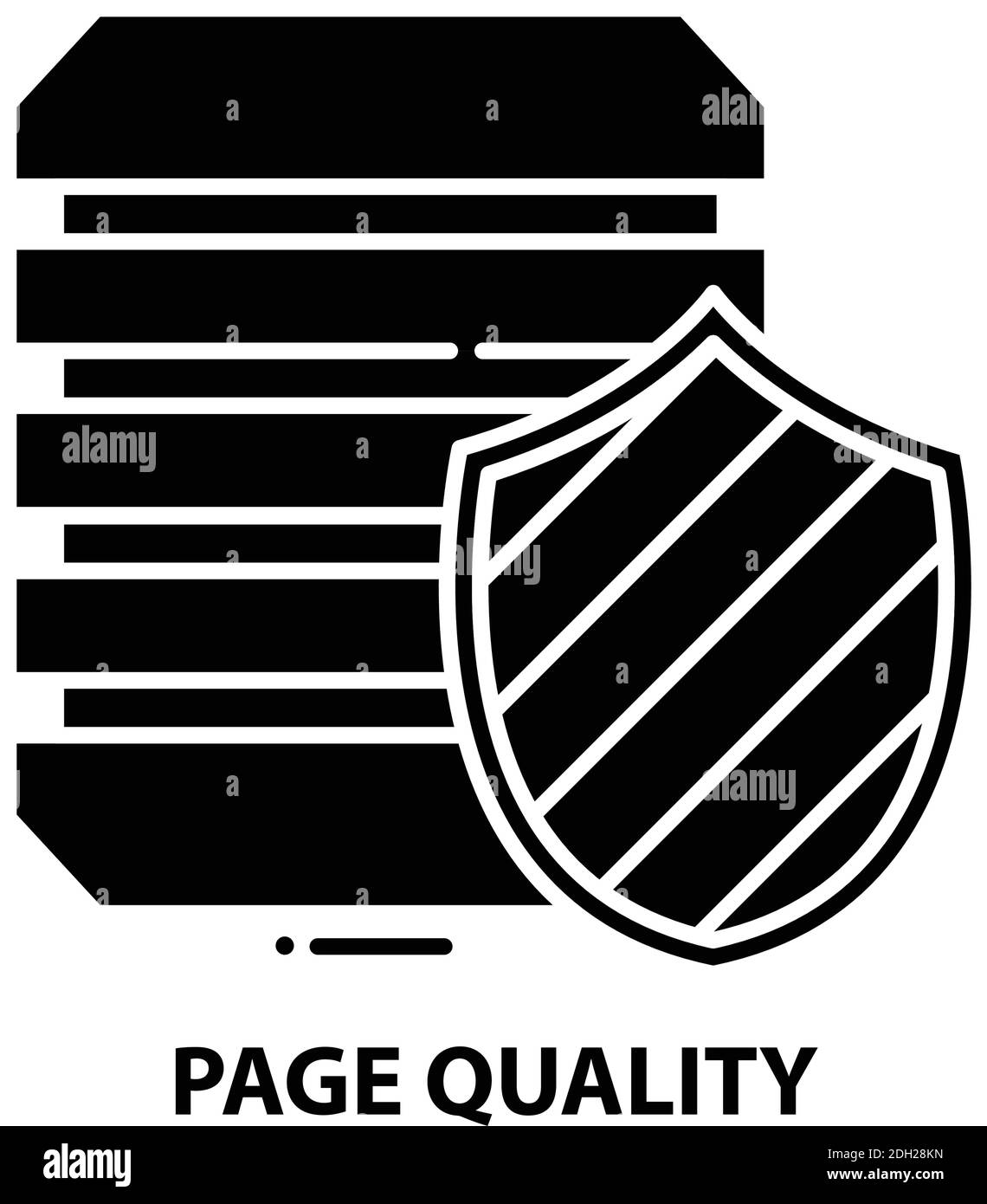 icône de qualité de page, signe vectoriel noir avec traits modifiables, illustration de concept Illustration de Vecteur