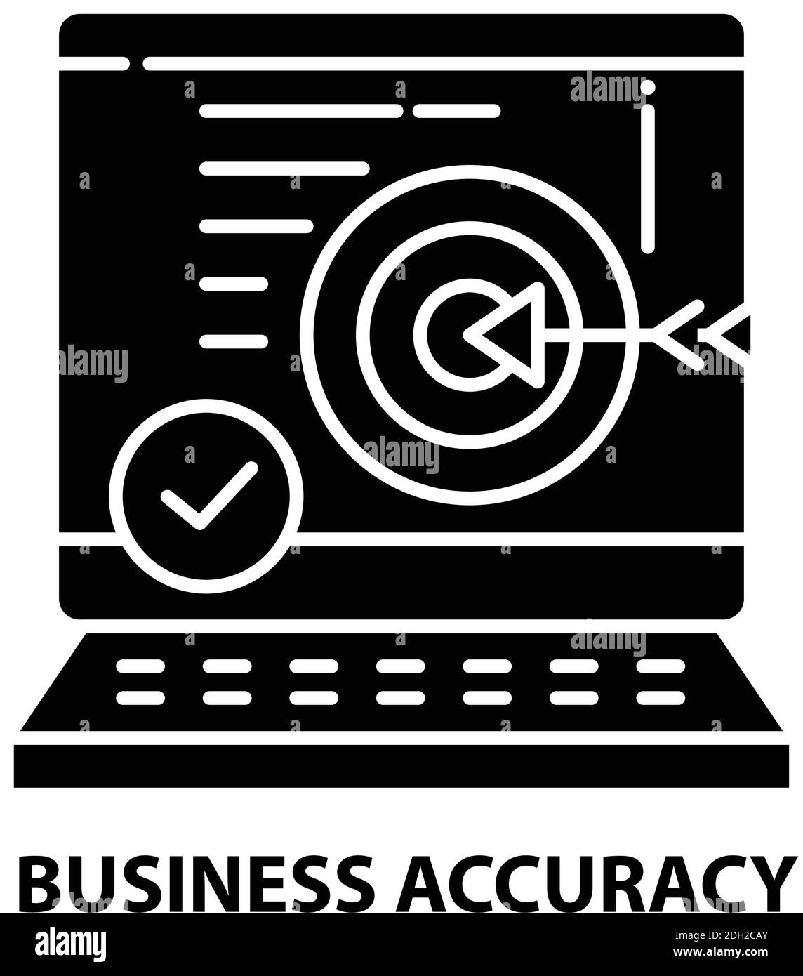 icône business accuracy, signe vectoriel noir avec traits modifiables, illustration du concept Illustration de Vecteur