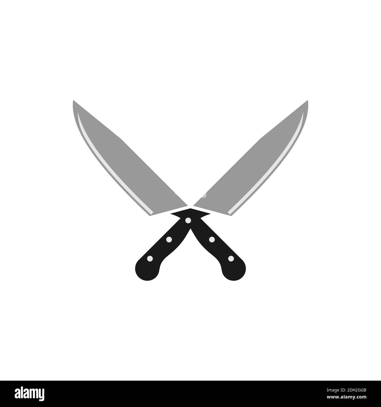 concept vectoriel du logo à deux couteaux Illustration de Vecteur
