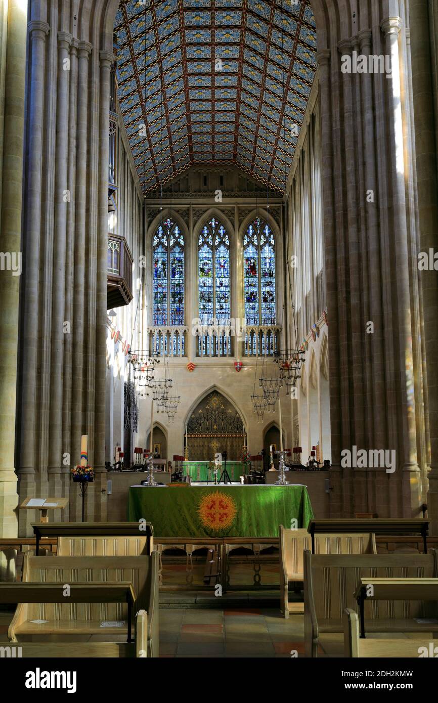 Vue intérieure de la cathédrale St Edmundsbury, ville de Bury St Edmunds, comté de Suffolk, Angleterre Banque D'Images