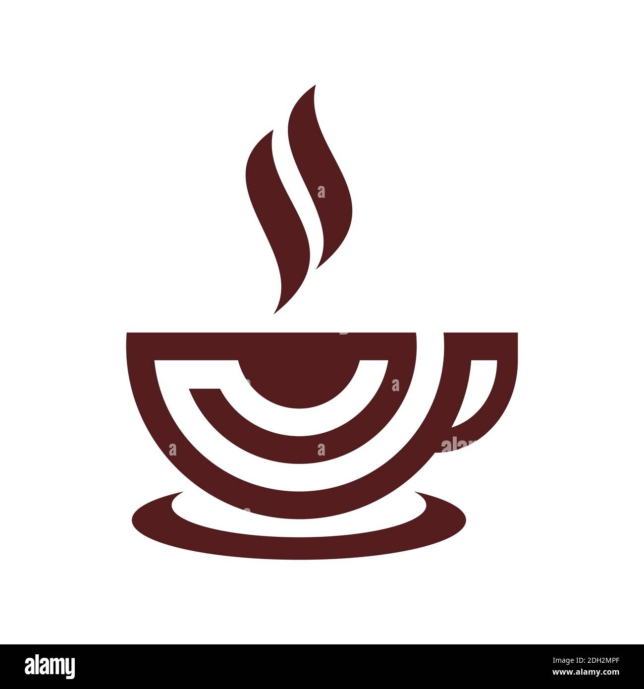 tasse de café chaud abstrait oeil vision logo concept vectoriel d'icône conception Illustration de Vecteur