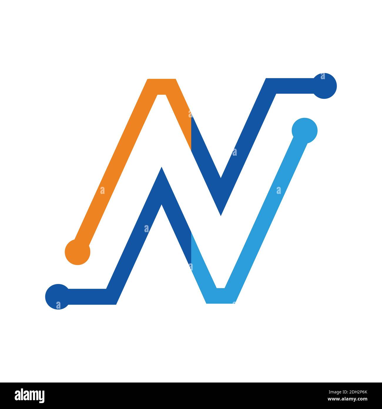 Lettre N résumé connexion Power logo icône concept graphique vecteur conception Illustration de Vecteur