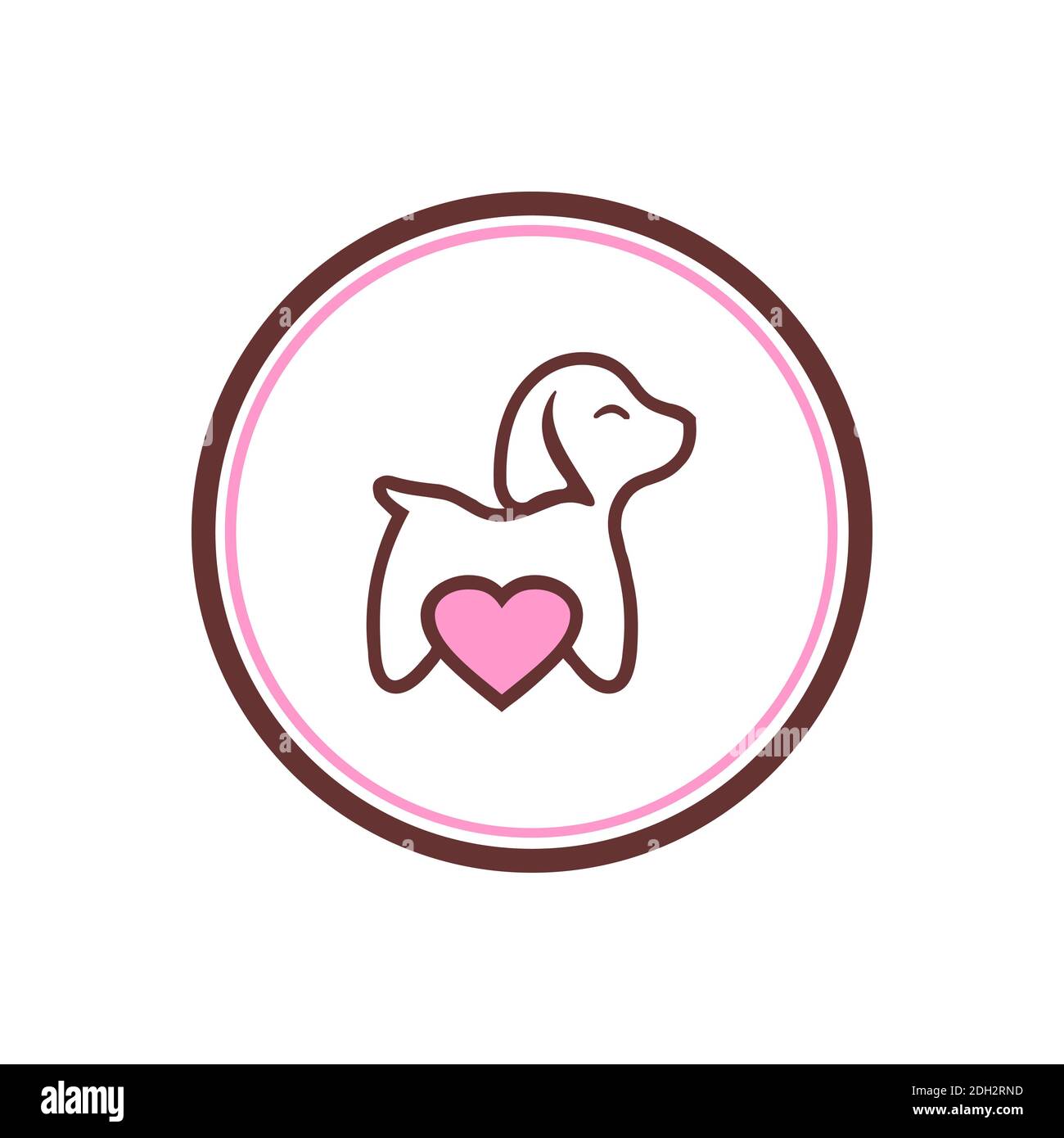 amour mignon chien animaux logo icône vecteur concept conception Illustration de Vecteur