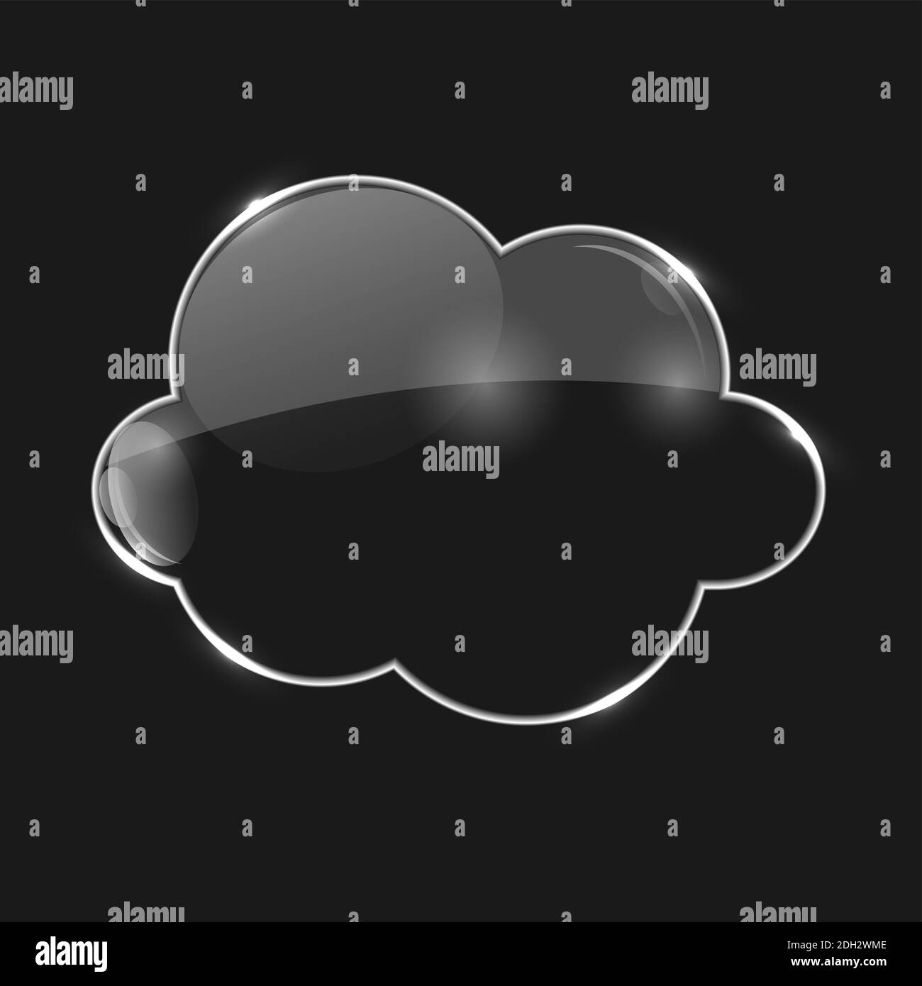 Illustration de l'icône Glass Cloud. Banque D'Images