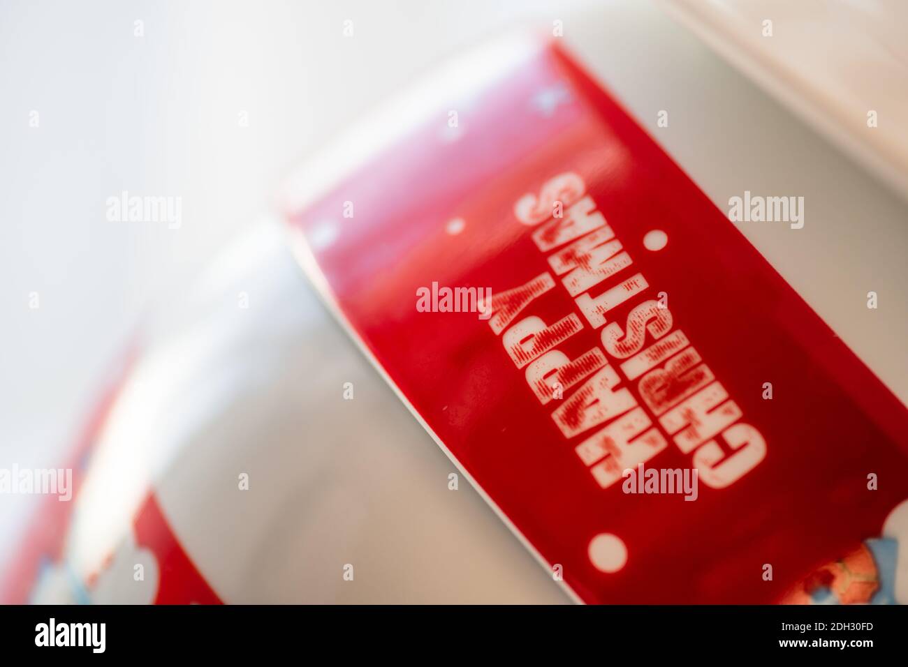 Un concept de Noël abstrait avec le mot Joyeux Noël. Banque D'Images