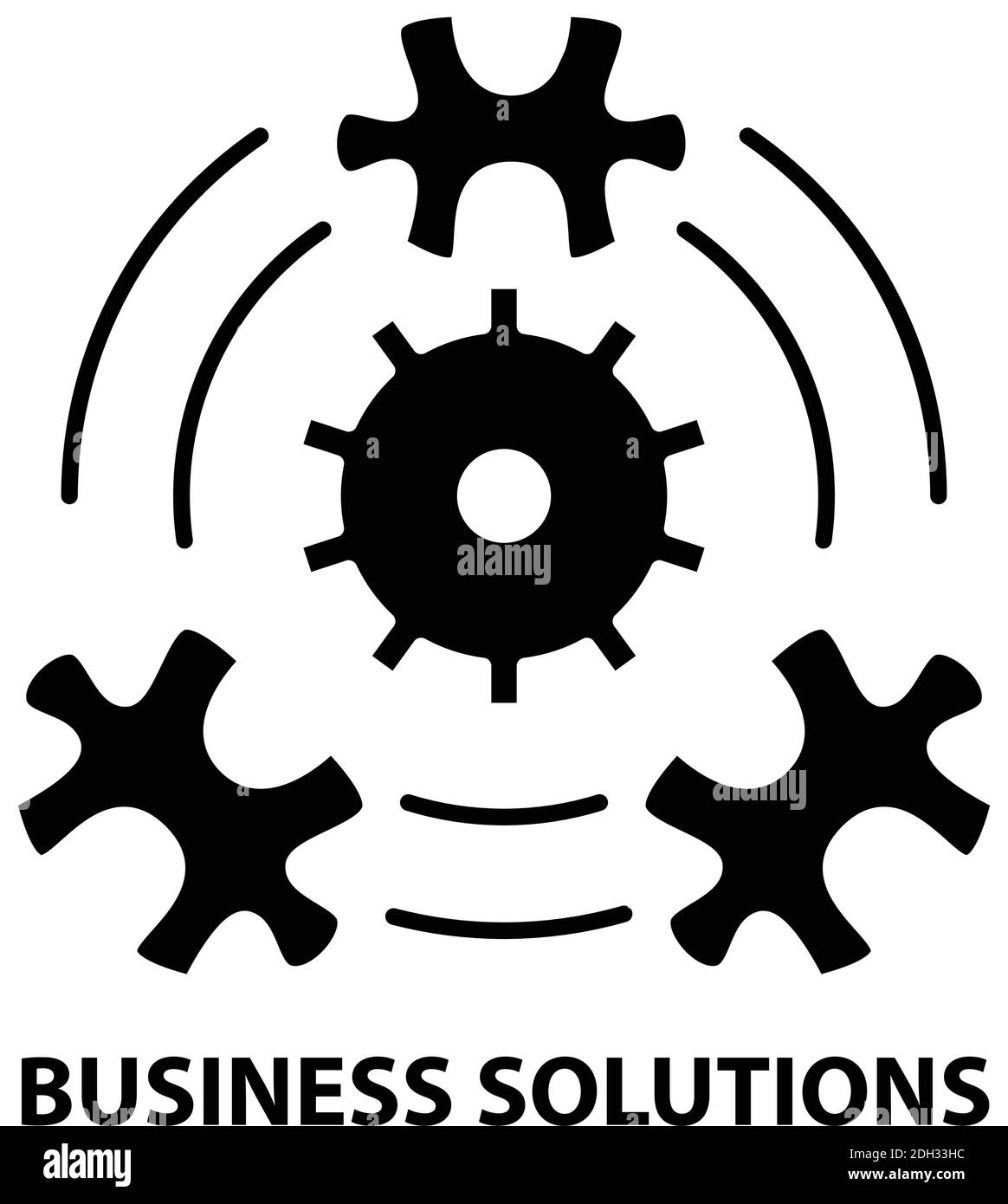 icône solutions d'affaires, signe vectoriel noir avec traits modifiables, illustration de concept Illustration de Vecteur