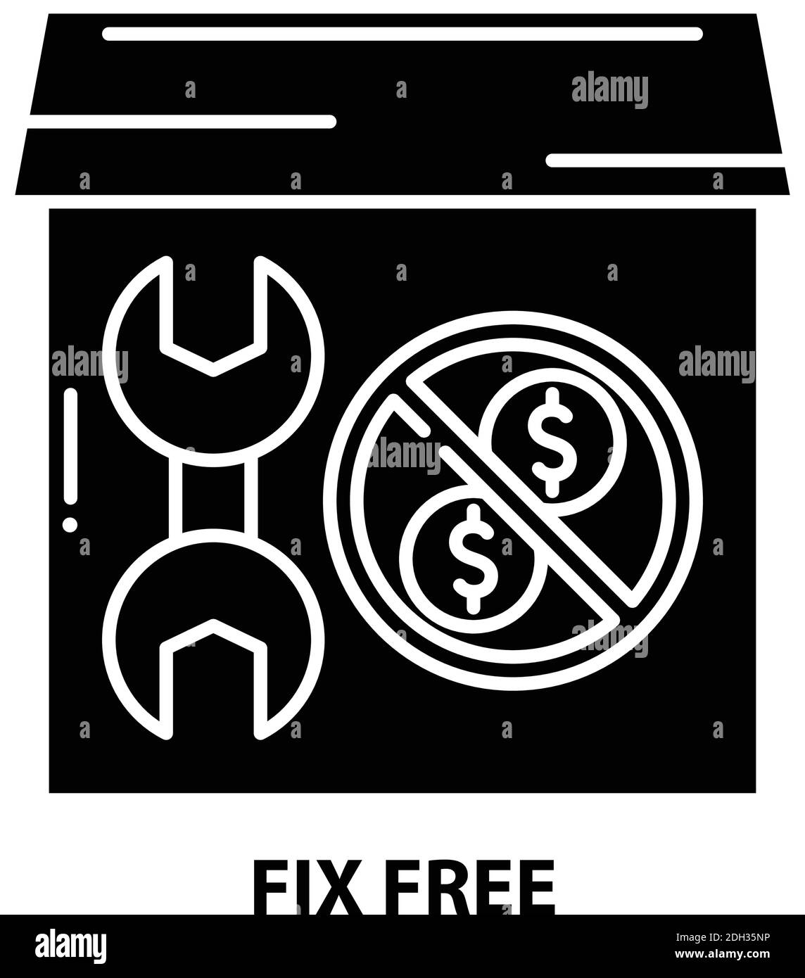 icône fixe libre, signe vectoriel noir avec traits modifiables, illustration de concept Illustration de Vecteur