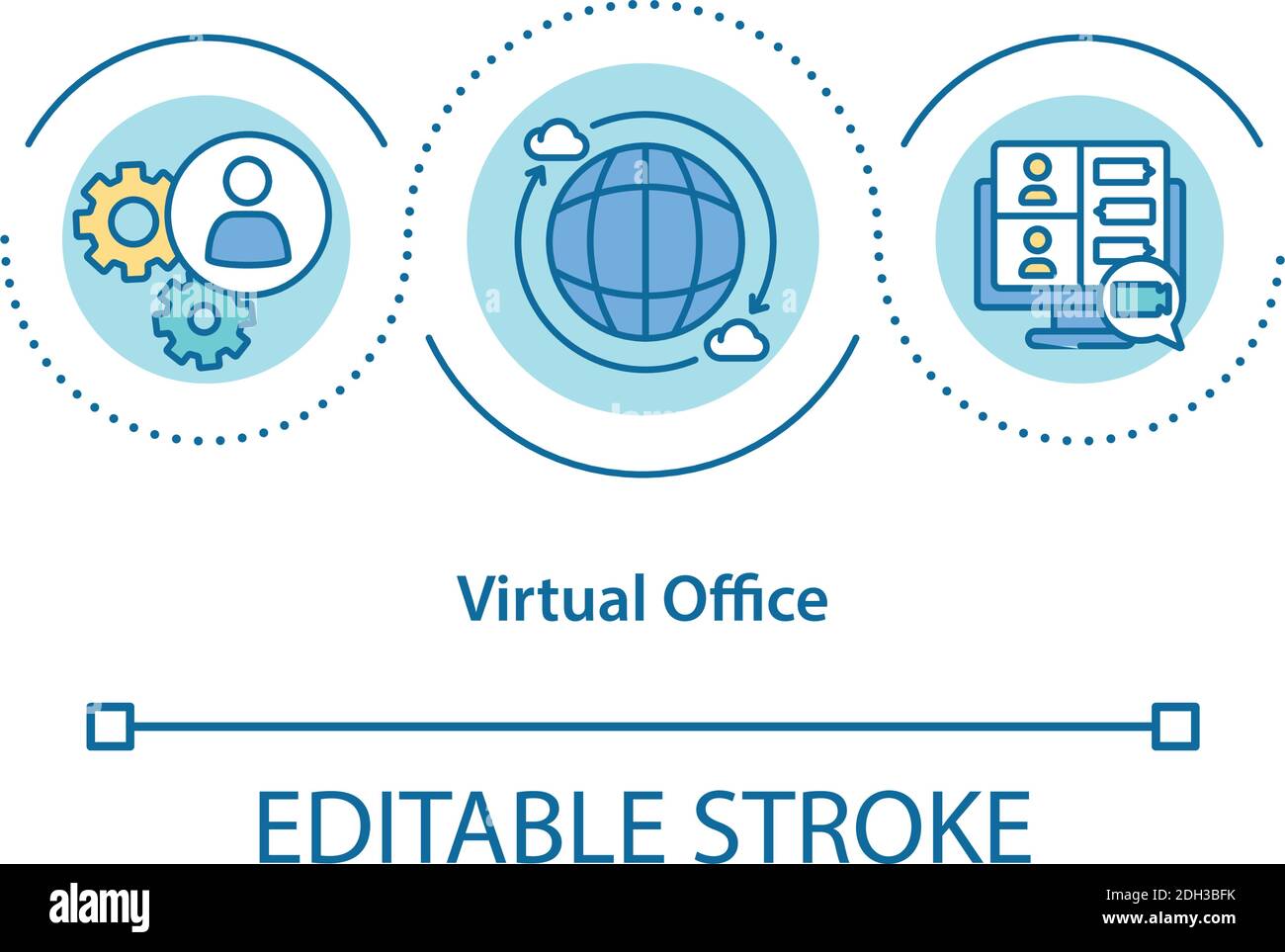 Icône de concept de bureau virtuel Illustration de Vecteur
