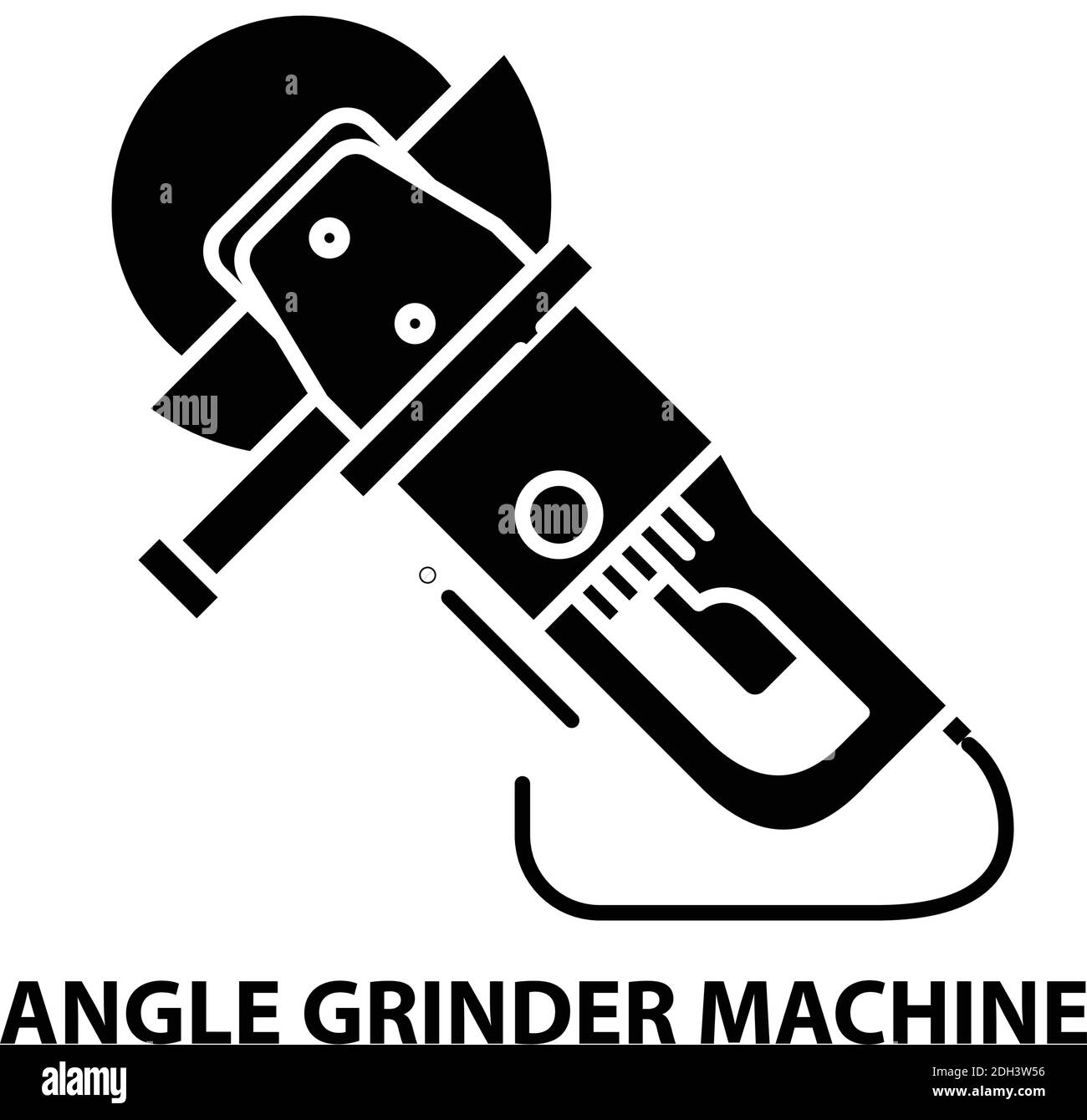 icône de la meuleuse d'angle, signe vectoriel noir avec traits modifiables, illustration du concept Illustration de Vecteur