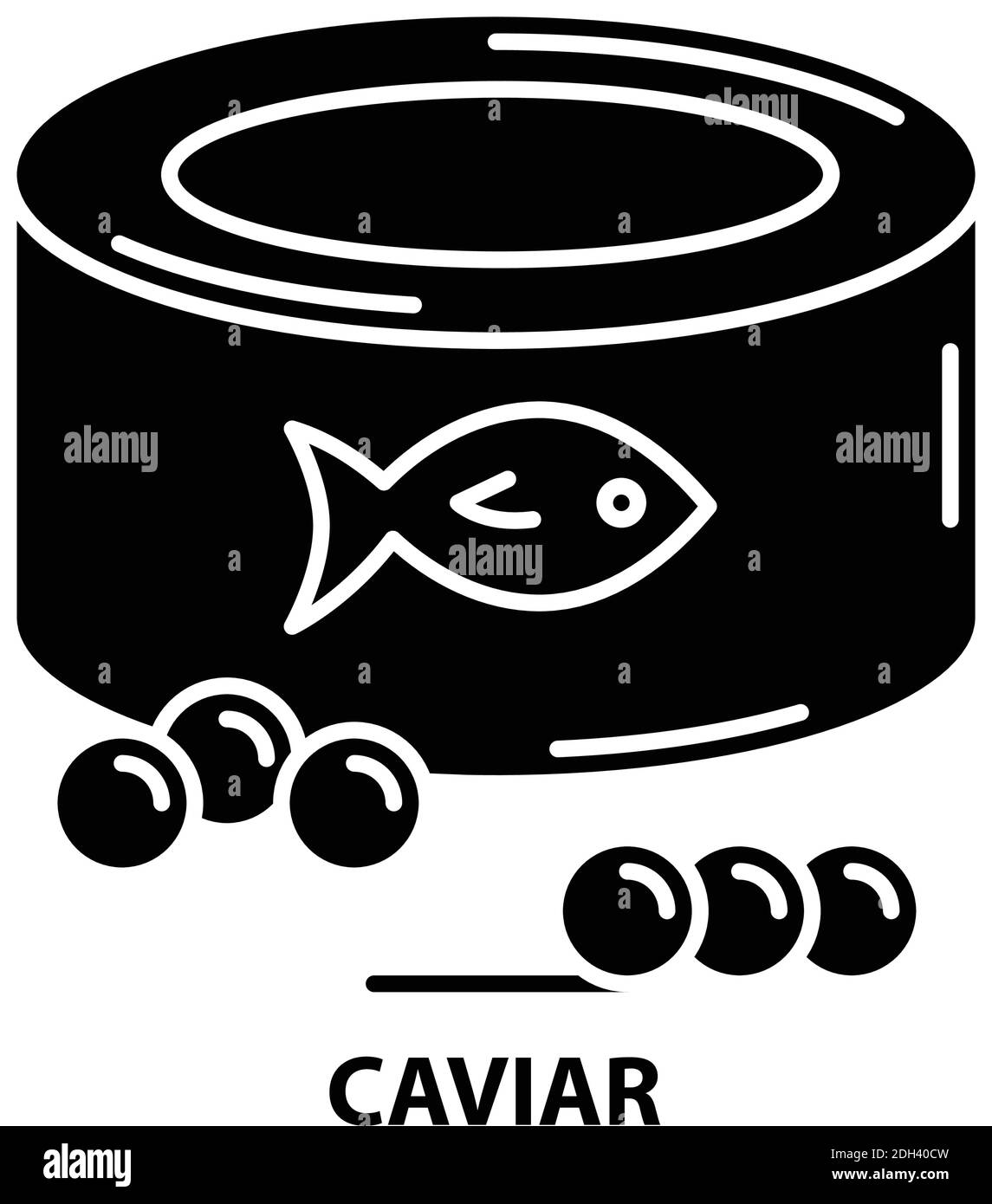 icône de caviar, signe vectoriel noir avec traits modifiables, illustration de concept Illustration de Vecteur