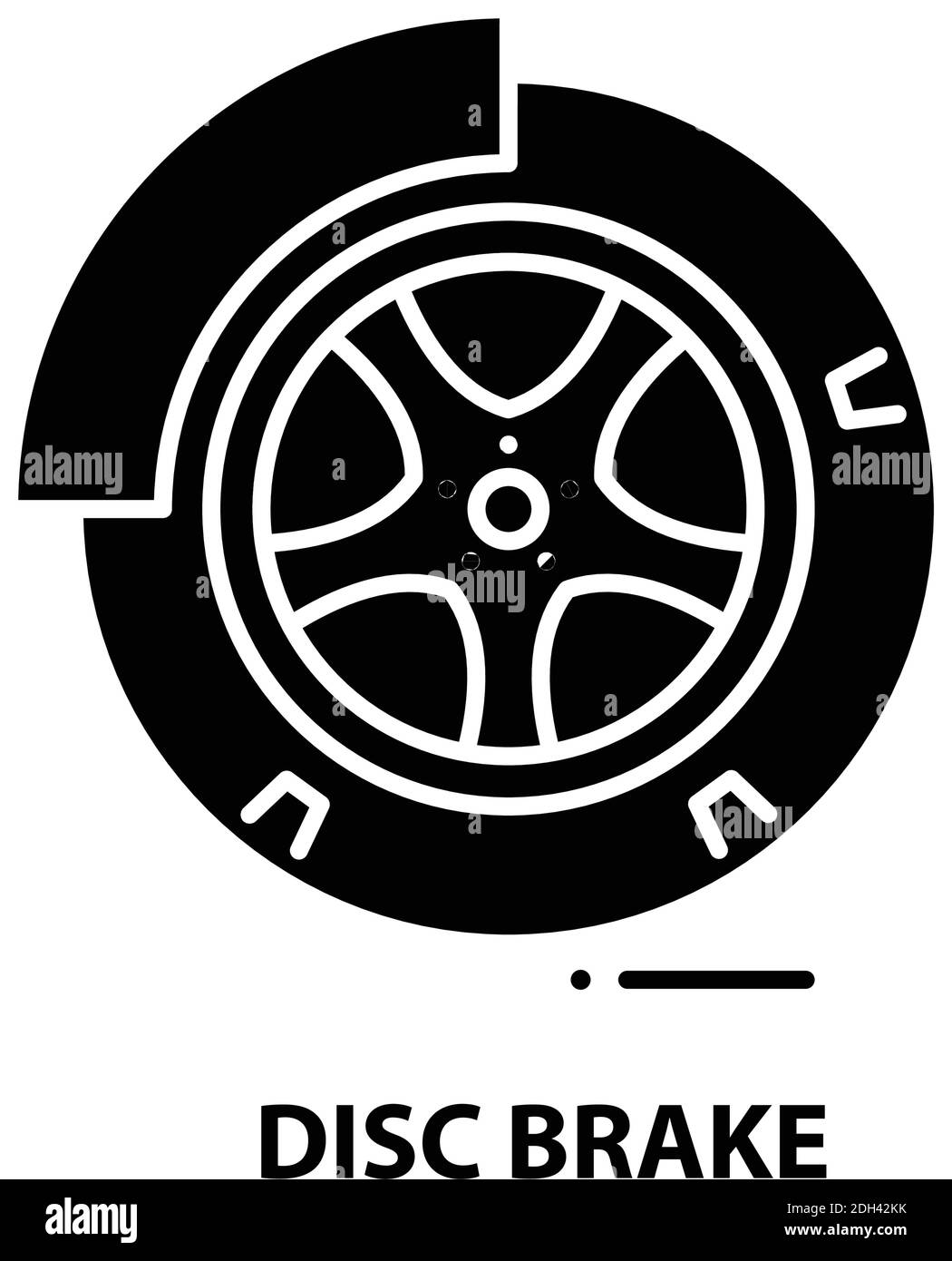 icône de symbole de frein à disque, signe vectoriel noir avec traits modifiables, illustration du concept Illustration de Vecteur