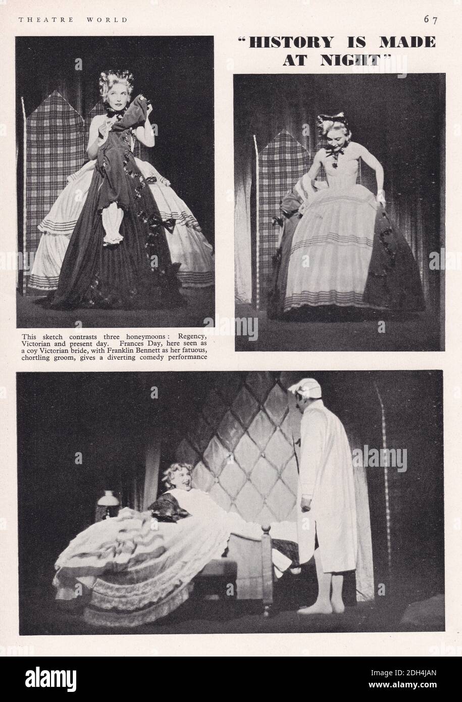 Scènes vintage de la pièce « l'histoire est faite la nuit » 1939 Banque D'Images