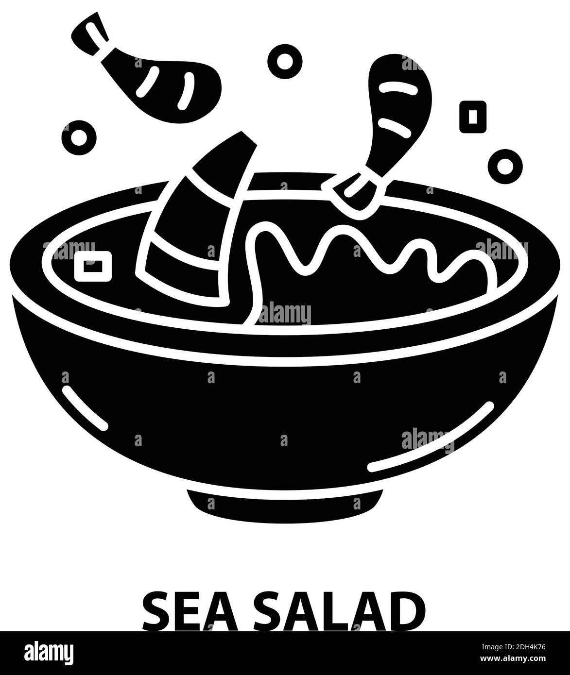 icône salade de mer, signe vectoriel noir avec traits modifiables, illustration du concept Illustration de Vecteur