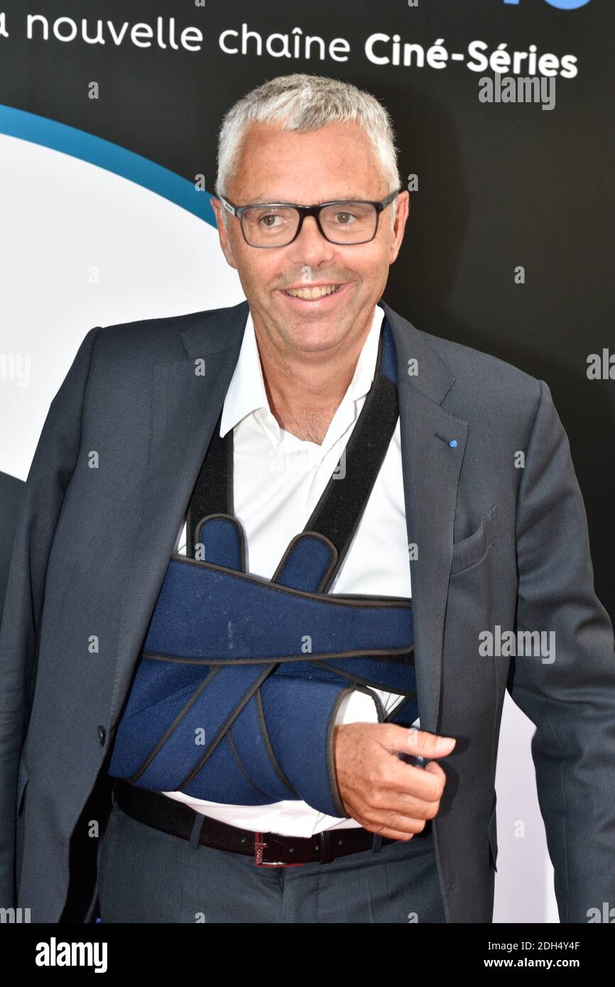 Michel Combes lors du lancement de la nouvelle chaîne de télévision Altice  Studio de SFR au cinéma Publicis à Paris, France, le 29 août 2017. Photo  d'Alban Wyters/ABACAPRESS.COM Photo Stock - Alamy