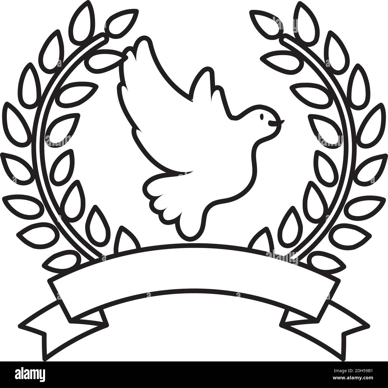 oiseau de colombe volant dans la couronne de couronne style de vecteur d'icône conception de l'illustration Illustration de Vecteur oiseau de colombe volant dans la couronne de couronne style de vecteur d'icône conception de l'illustration Illustration de Vecteur