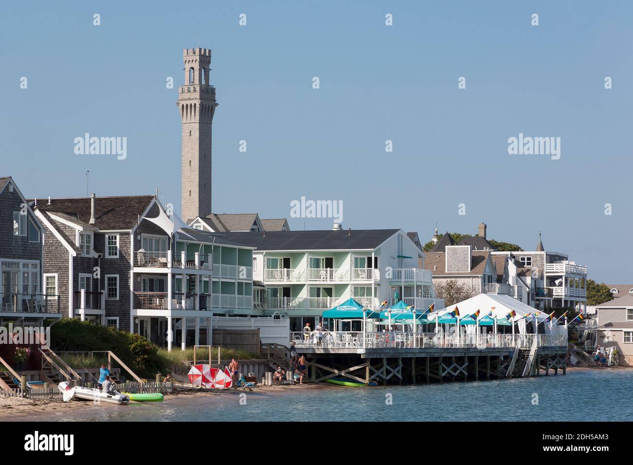 Le célèbre Boatslip Resort and Beach Club de Provincetown, Massachusetts, sur la baie de Cape Cod. Banque D'Images