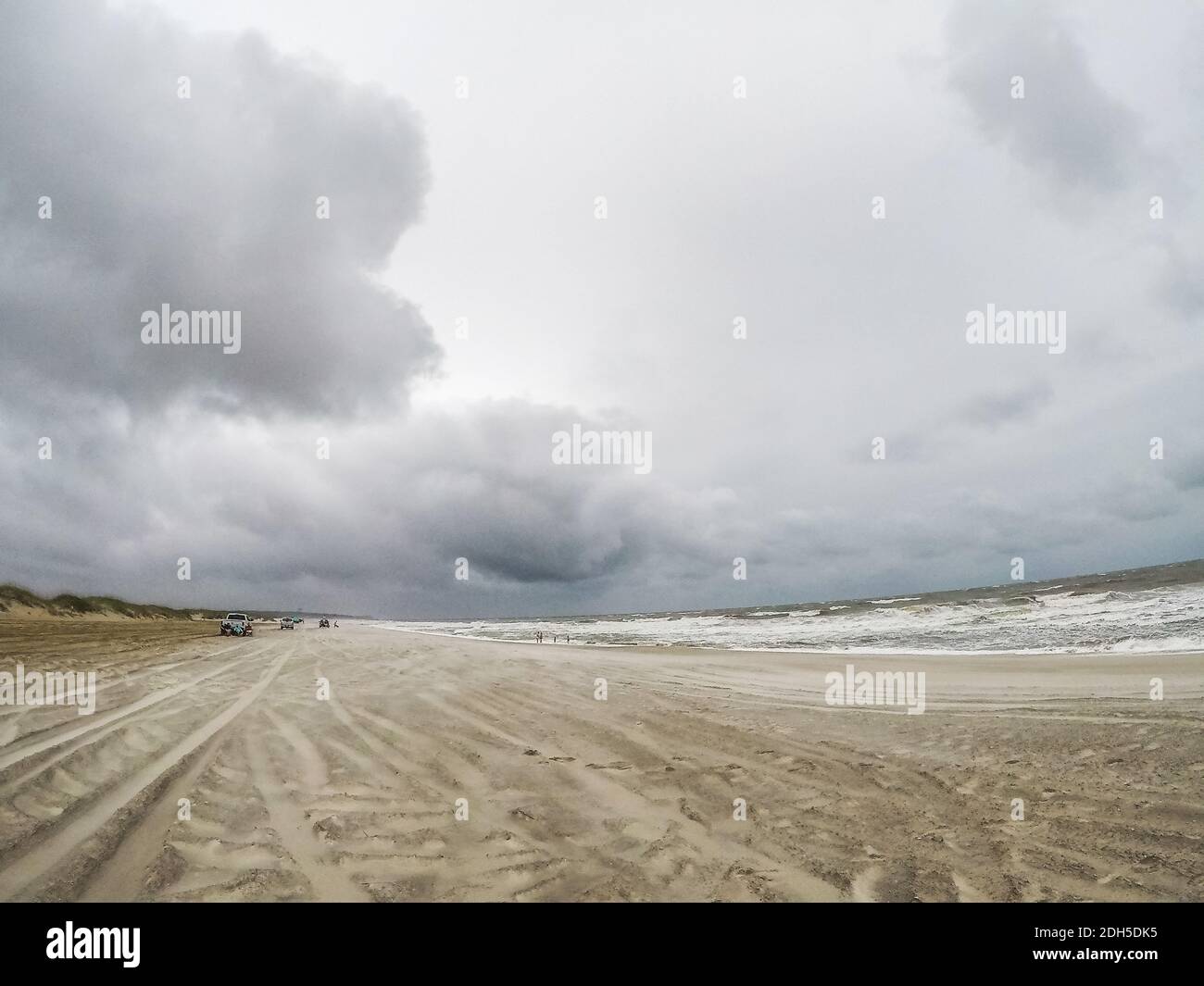 En 4x4 sur la plage du parc fort Fisher en caroline du Nord Banque D'Images