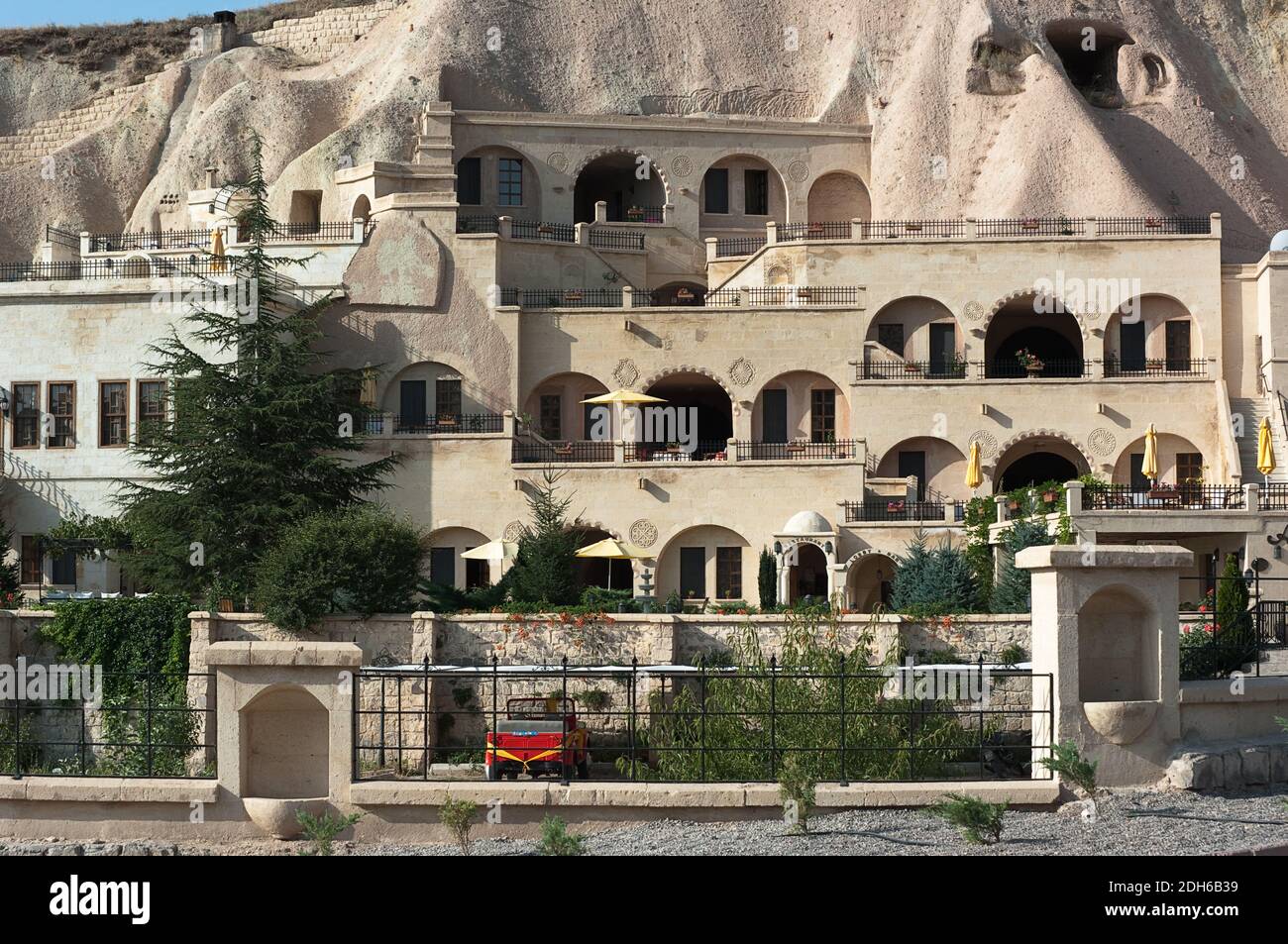 grottes de luxe habitations à Urgup, Cappadoce, Turquie Banque D'Images